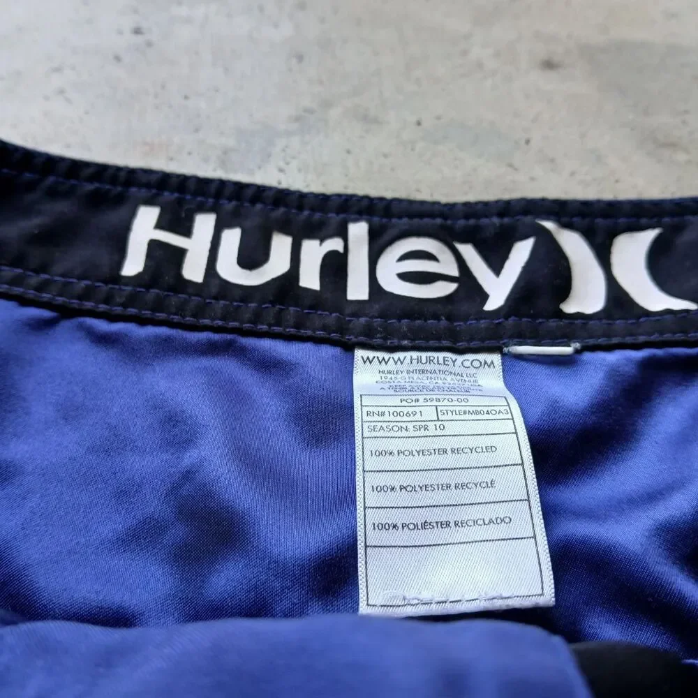 Hurley Men's Navy and Blue Swimsuit-one-piece